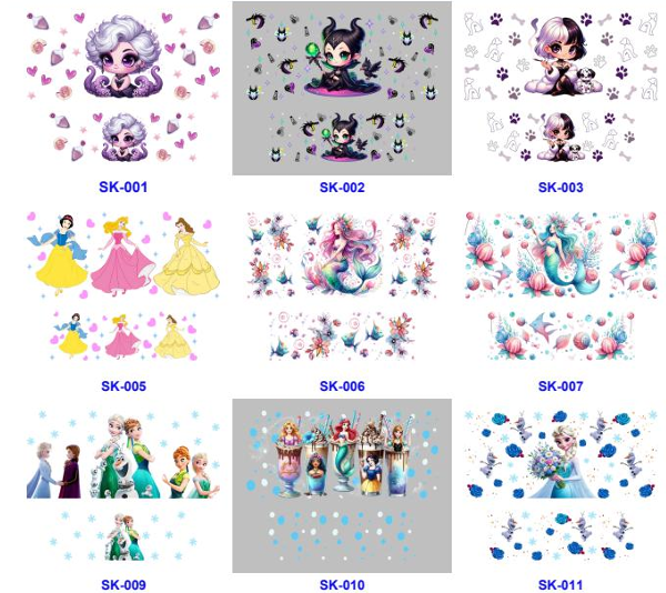Wholesale 8pcs Cartoon Cute Mini Cup Keychain Sticker